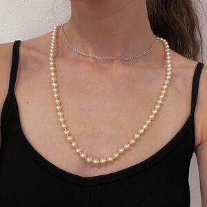 Elegant Monet Faux Pearl Necklace 11 3/4 inches